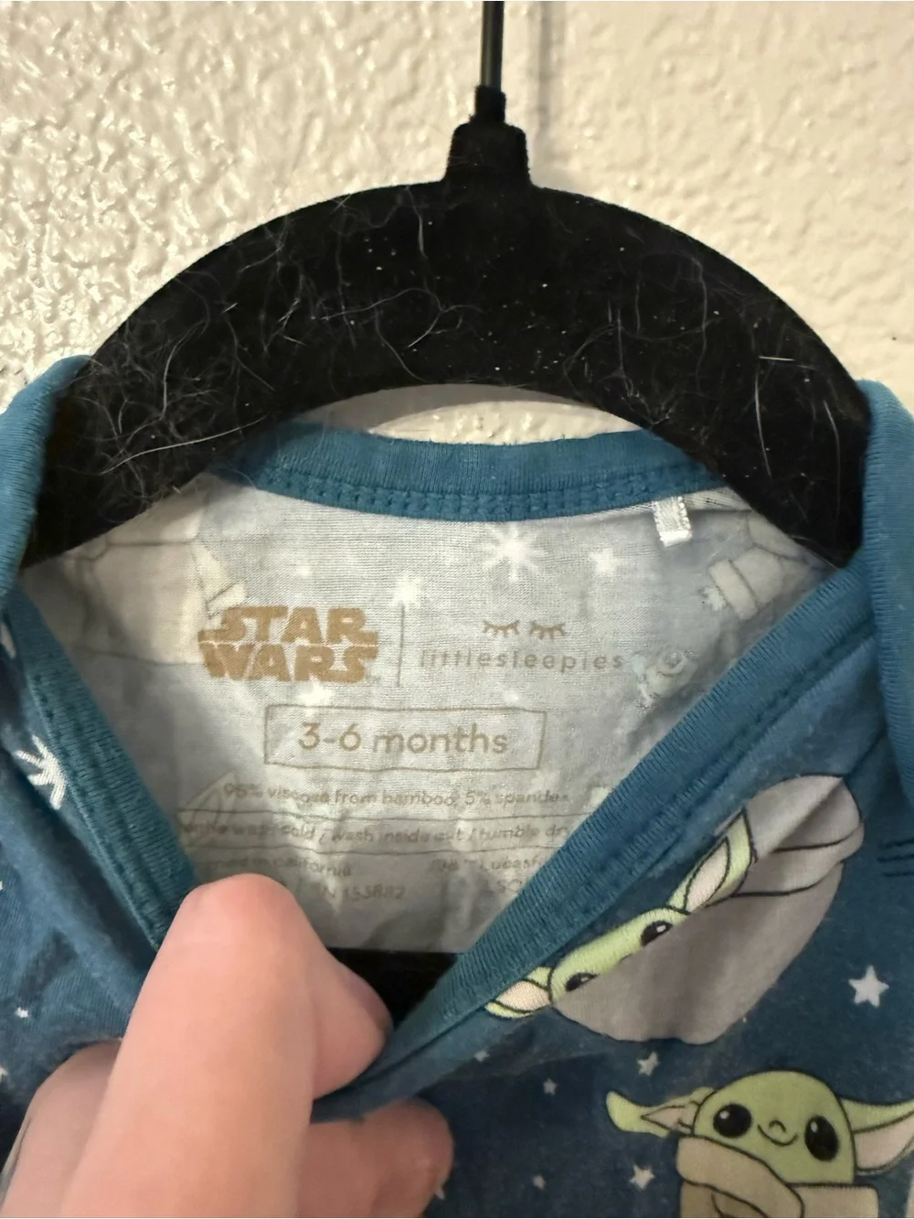 Star Wars Baby Yoda Blue Hooded One-Piece Bodysuit